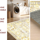 Ultra Soft Area Rug, Non Slip, Stain Resistant, Washable Area Rugs for Living Room, Bedroom, Soft Plush Geometric Elegance(Gold)