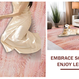 Ultra Soft Area Rug, Non Slip, Stain Resistant, Washable Area Rugs for Living Room, Bedroom, Luxe Shaggy Earthy Tones(Pink)