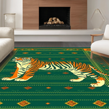 Artistic Geometric Tiger Motif(Green)