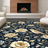 Whimsical Floral and Bird Fusion(Blue)