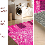 Ultra Soft Area Rug, Non Slip, Stain Resistant, Washable Area Rugs for Living Room, Bedroom, Vibrant Leopard Stripe Motif(Pink)
