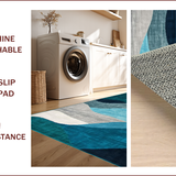 Ultra Soft Area Rug, Non Slip, Stain Resistant, Washable Area Rugs for Living Room, Bedroom, Chic Modern Grey Swirl Patterns(Blue)