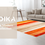 Ultra Soft Area Rug, Non Slip, Stain Resistant, Washable Area Rugs for Living Room, Bedroom, Stylish Warm Tones Trellis Design(Orange)