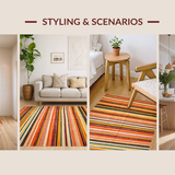Ultra Soft Area Rug, Non Slip, Stain Resistant, Washable Area Rugs for Living Room, Bedroom, Dynamic Colorful Swirl Patterns(Orange)