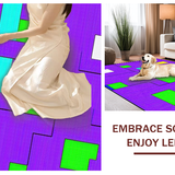 Ultra Soft Area Rug, Non Slip, Stain Resistant, Washable Area Rugs for Living Room, Bedroom, Vibrant Educational Tiled Design(Purple)
