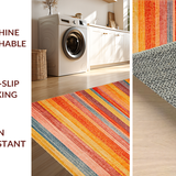 Ultra Soft Area Rug, Non Slip, Stain Resistant, Washable Area Rugs for Living Room, Bedroom, Vibrant Tufted Rainbow Aesthetic(Orange)
