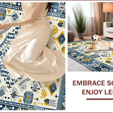 Ultra Soft Area Rug, Non Slip, Stain Resistant, Washable Area Rugs for Living Room, Bedroom, Elegant Abstract Cream Palette(White)