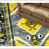 Ultra Soft Area Rug, Non Slip, Stain Resistant, Washable Area Rugs for Living Room, Bedroom, Tribal Distressed Grey Yellow Living Room Rug(Yellow)