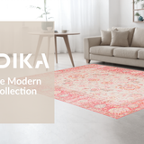Ultra Soft Area Rug, Non Slip, Stain Resistant, Washable Area Rugs for Living Room, Bedroom, Trendy Light Floral Aesthetic(Pink)