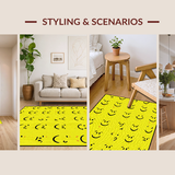 Ultra Soft Area Rug, Non Slip, Stain Resistant, Washable Area Rugs for Living Room, Bedroom, Delightful Colorful Character Design(Yellow)