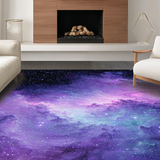 Ultra Soft Area Rug, Non Slip, Stain Resistant, Washable Area Rugs for Living Room, Bedroom, Enchanting Color Burst Galaxy Art(Purple)