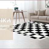 Ultra Soft Area Rug, Non Slip, Stain Resistant, Washable Area Rugs for Living Room, Bedroom, Soft Monochrome Bedroom Shag Rug for Minimalist Decor(Black)