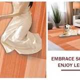 Ultra Soft Area Rug, Non Slip, Stain Resistant, Washable Area Rugs for Living Room, Bedroom, Elegant Minimalist Earthy Palette(Orange)