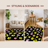 Ultra Soft Area Rug, Non Slip, Stain Resistant, Washable Area Rugs for Living Room, Bedroom, Whimsical Canine Patterned Delight(Yellow)