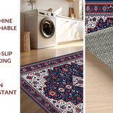Ultra Soft Area Rug, Non Slip, Stain Resistant, Washable Area Rugs for Living Room, Bedroom, Vibrant Trellis Motif in Blue(Blue)