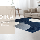 Ultra Soft Area Rug, Non Slip, Stain Resistant, Washable Area Rugs for Living Room, Bedroom, Elegant Navy Floral Motif(Blue)