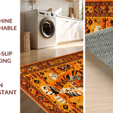 Ultra Soft Area Rug, Non Slip, Stain Resistant, Washable Area Rugs for Living Room, Bedroom, Bold Orange Playful Design Theme(Orange)