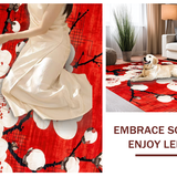 Ultra Soft Area Rug, Non Slip, Stain Resistant, Washable Area Rugs for Living Room, Bedroom, Luxurious Asian Inspired Decor(Red)