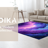Ultra Soft Area Rug, Non Slip, Stain Resistant, Washable Area Rugs for Living Room, Bedroom, Charming Ethereal Sky Motif(Purple)