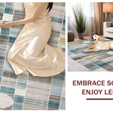 Ultra Soft Area Rug, Non Slip, Stain Resistant, Washable Area Rugs for Living Room, Bedroom, Abstract Blue-Grey Rug(Blue)