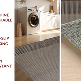 Ultra Soft Area Rug, Non Slip, Stain Resistant, Washable Area Rugs for Living Room, Bedroom, Elegant Scripted Family Welcome(Brown)