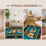 Ultra Soft Area Rug, Non Slip, Stain Resistant, Washable Area Rugs for Living Room, Bedroom, Vibrant Soft Animal Aesthetic(Blue)