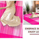 Ultra Soft Area Rug, Non Slip, Stain Resistant, Washable Area Rugs for Living Room, Bedroom, Delightful Cheerful Swirl Concept(Pink)