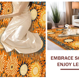 Ultra Soft Area Rug, Non Slip, Stain Resistant, Washable Area Rugs for Living Room, Bedroom, Trendy Natural Palette Circular Style(Orange)