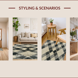 Ultra Soft Area Rug, Non Slip, Stain Resistant, Washable Area Rugs for Living Room, Bedroom, Traditional Tilework Beige Bedroom Non-Shedding Carpet(Beige)