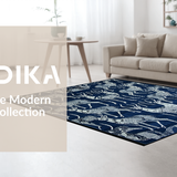 Ultra Soft Area Rug, Non Slip, Stain Resistant, Washable Area Rugs for Living Room, Bedroom, Luxe Blue Animalistic Appeal(Blue)