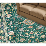 Ultra Soft Area Rug, Non Slip, Stain Resistant, Washable Area Rugs for Living Room, Bedroom, Eclectic Vintage Floral Arrangement(Green)