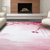 Ultra Soft Area Rug, Non Slip, Stain Resistant, Washable Area Rugs for Living Room, Bedroom, Whimsical Soft Pink Floral Accents(Pink)