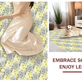 Ultra Soft Area Rug, Non Slip, Stain Resistant, Washable Area Rugs for Living Room, Bedroom, Vibrant Cheerful Daisy Motif(Yellow)