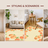 Ultra Soft Area Rug, Non Slip, Stain Resistant, Washable Area Rugs for Living Room, Bedroom, Whimsical Tropical Patterned Delight(Orange)