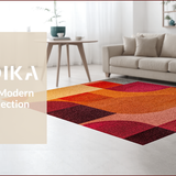 Ultra Soft Area Rug, Non Slip, Stain Resistant, Washable Area Rugs for Living Room, Bedroom, Rust Red Modern Abstract Living Room Rug(Red)