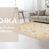 Ultra Soft Area Rug, Non Slip, Stain Resistant, Washable Area Rugs for Living Room, Bedroom, Inviting Rustic Floral Arrangement(Ivory)