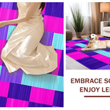 Ultra Soft Area Rug, Non Slip, Stain Resistant, Washable Area Rugs for Living Room, Bedroom, Retro Vibrant Checkerboard Style(Purple)