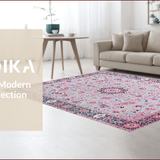 Ultra Soft Area Rug, Non Slip, Stain Resistant, Washable Area Rugs for Living Room, Bedroom, Whimsical Pastel Floral Aesthetic(Blue)