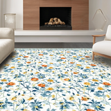 Ultra Soft Area Rug, Non Slip, Stain Resistant, Washable Area Rugs for Living Room, Bedroom, Modern Floral Geometry in Bright Tones(White)