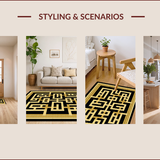 Ultra Soft Area Rug, Non Slip, Stain Resistant, Washable Area Rugs for Living Room, Bedroom, Bold Modernized Trellis Aesthetic(Black)