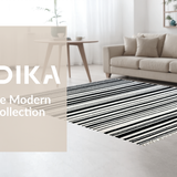 Ultra Soft Area Rug, Non Slip, Stain Resistant, Washable Area Rugs for Living Room, Bedroom, Black and White Striped Rug(Black)