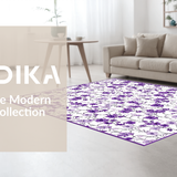Ultra Soft Area Rug, Non Slip, Stain Resistant, Washable Area Rugs for Living Room, Bedroom, Radiant Circular Cozy Decor Element(Purple)
