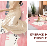 Ultra Soft Area Rug, Non Slip, Stain Resistant, Washable Area Rugs for Living Room, Bedroom, Charming Irregular Cartoon Aesthetic(Pink)
