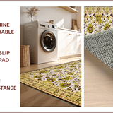 Ultra Soft Area Rug, Non Slip, Stain Resistant, Washable Area Rugs for Living Room, Bedroom, Transitional Earthy Floral Motif(White)