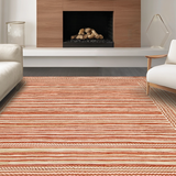 Ultra Soft Area Rug, Non Slip, Stain Resistant, Washable Area Rugs for Living Room, Bedroom, Sophisticated Woven Earth Tone Rug(Orange)