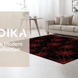 Eerie Elegant Round Patterned Mat(Black)