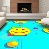 Ultra Soft Area Rug, Non Slip, Stain Resistant, Washable Area Rugs for Living Room, Bedroom, Lively Pastel Rainbow Visual Delight(Blue)