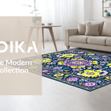 Rustic Colorful Bloom Motif(Blue)