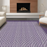 Ultra Soft Area Rug, Non Slip, Stain Resistant, Washable Area Rugs for Living Room, Bedroom, Luxurious Abstract Checkerboard Style(Purple)
