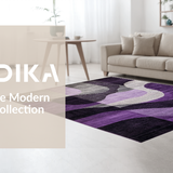 Ultra Soft Area Rug, Non Slip, Stain Resistant, Washable Area Rugs for Living Room, Bedroom, Bold Abstract Color Splash(Purple)